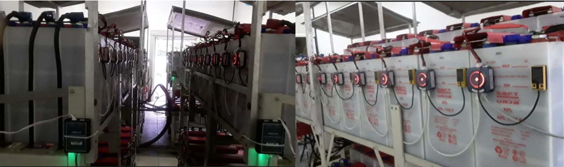 Capteurs de surveillance des batteries Ni-Cd install&eacute;s dans une sous-station en Inde Installation 